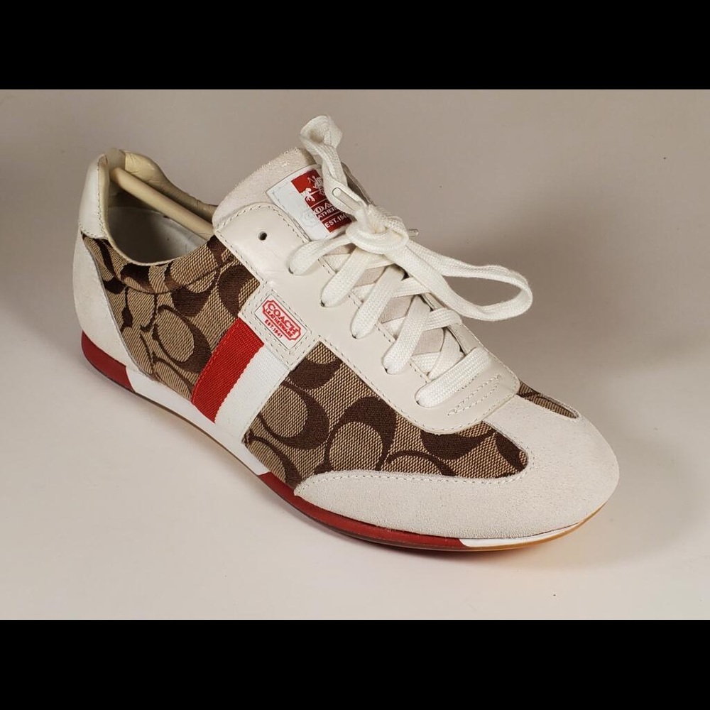 COACH Women's Multicolor Joss Sig Webbing Sneakers Shoes 8.5